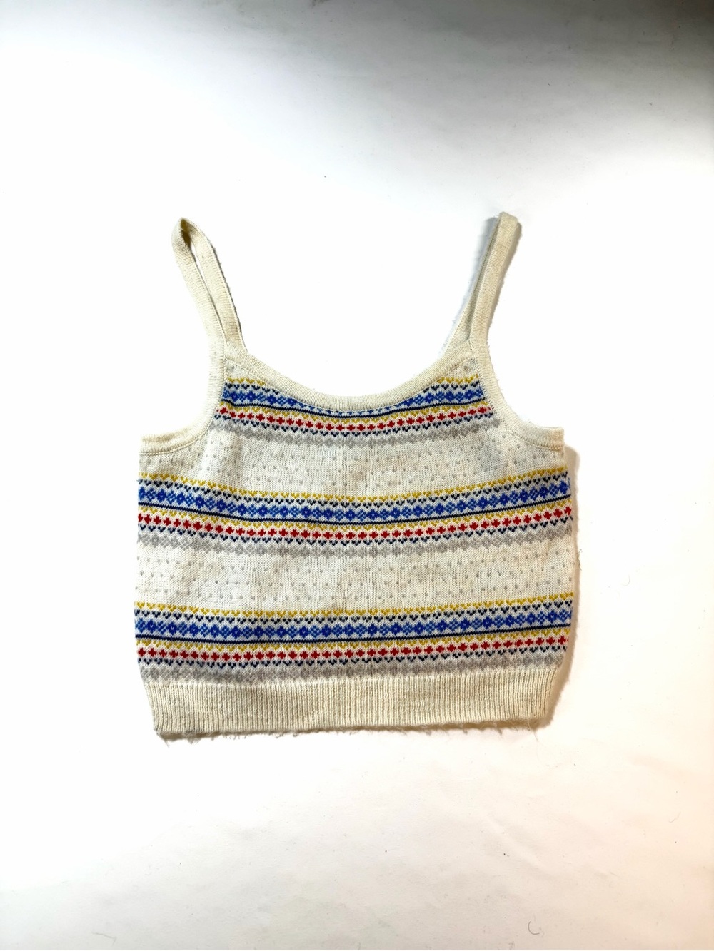 Aerie Fair Isle Sweater Knit Crop Tank Large
